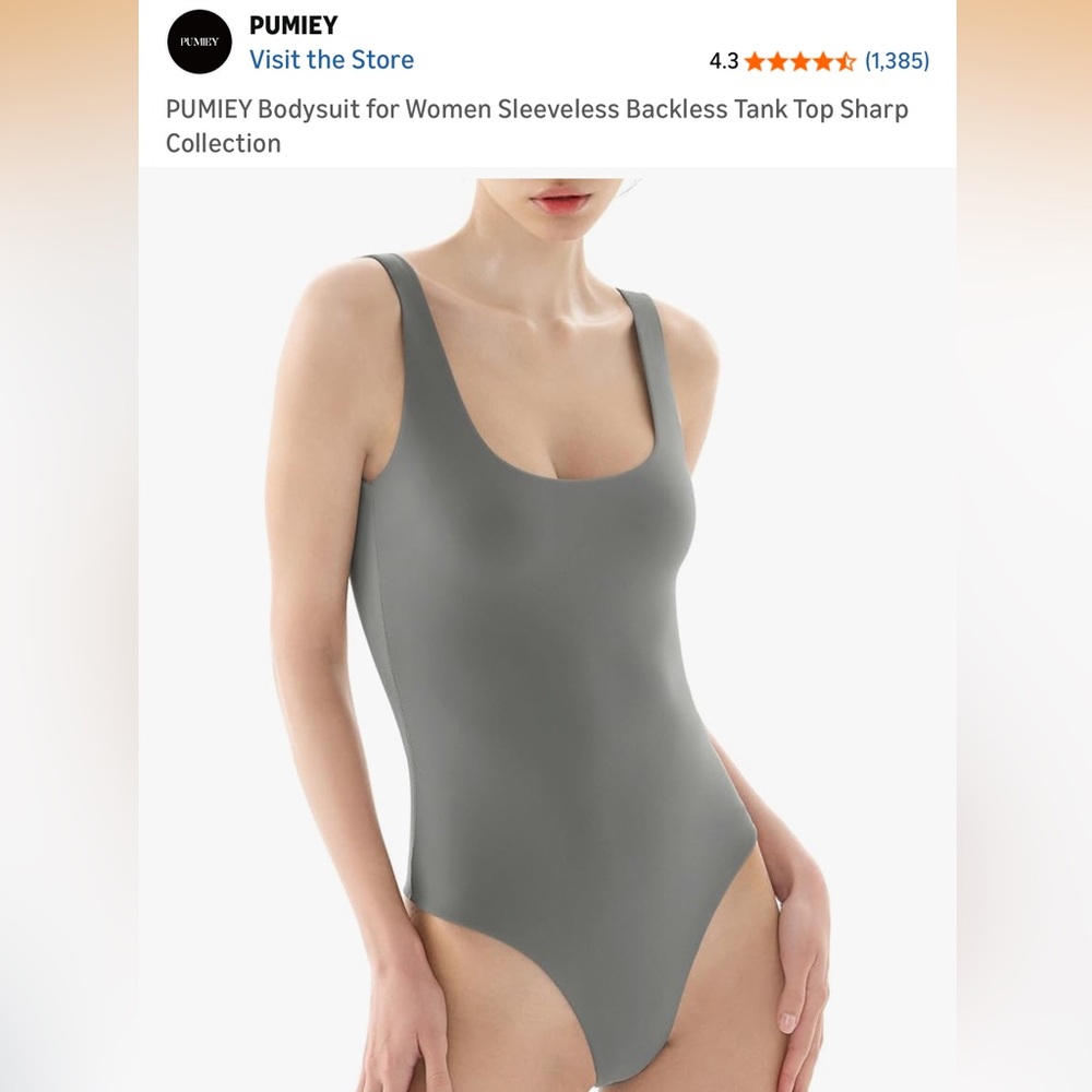 Pumiey sleeveless bodysuit sharp collection